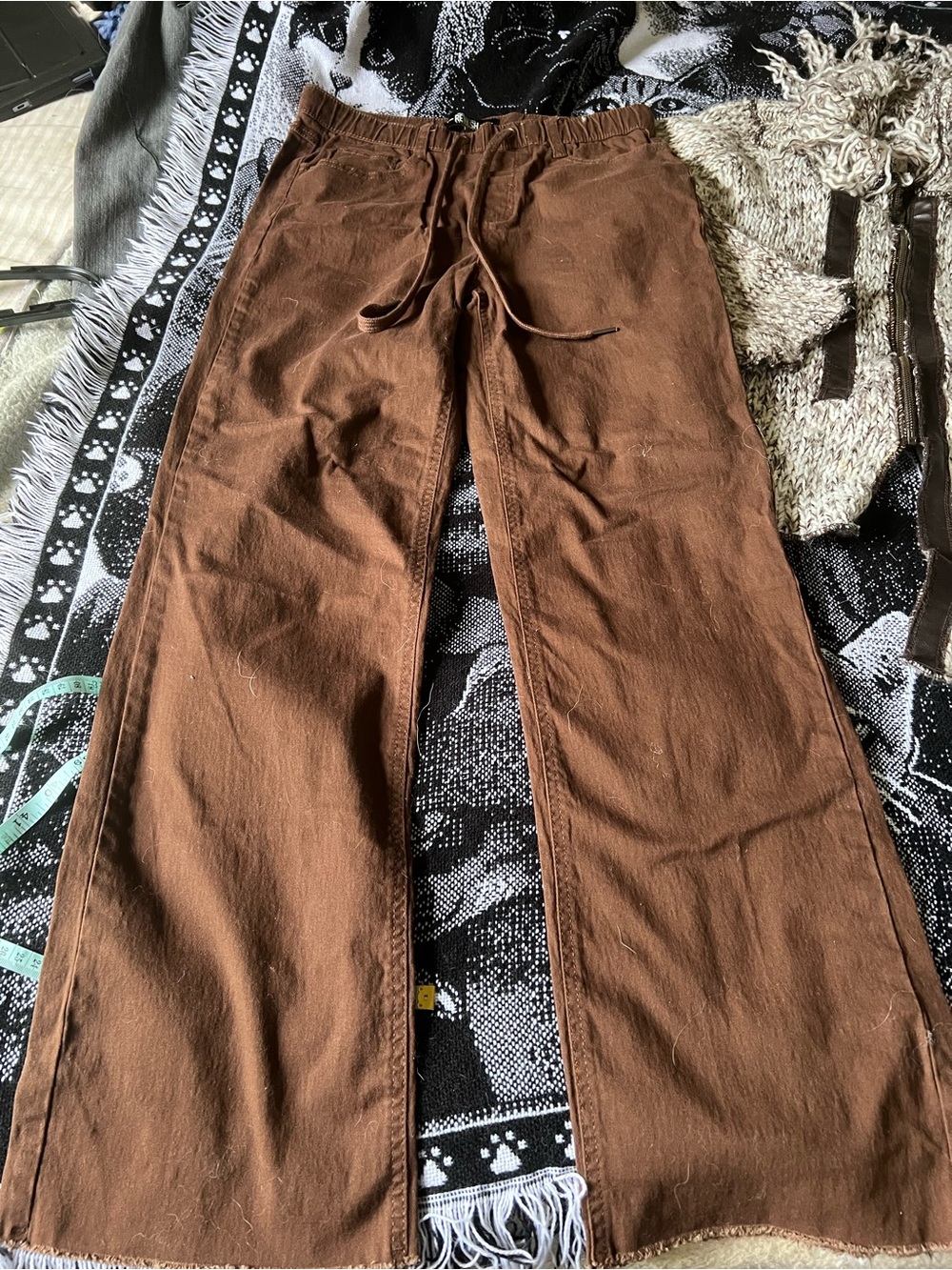 Drawstring Casual Pants in Brown